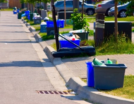 Employees participating in recycling initiatives