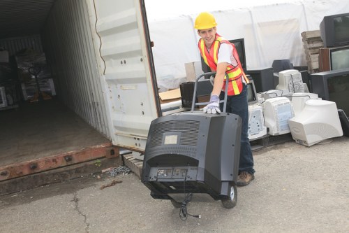 Office waste being sorted for recycling