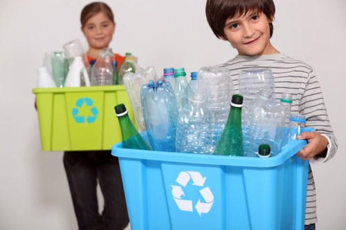 Recycling program implementation in a local business